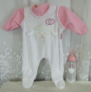 Zapf Creation Baby Annabell Lamb Sheep Clothes Outfit Sleeper Bottle