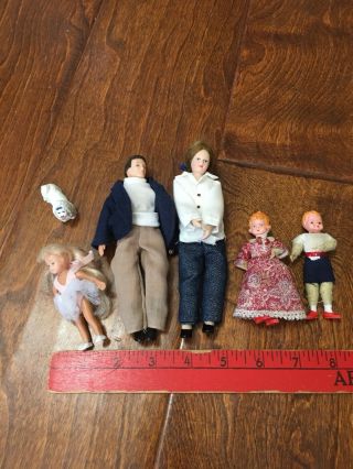 Dollhouse Miniature 1:12 Scale Modern Family People Mum Dad Girl Baby 6 Pc