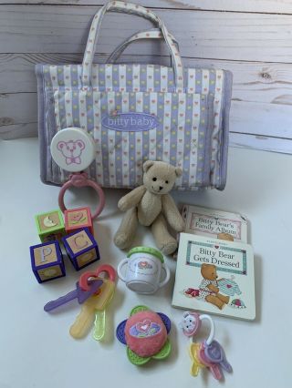 American Girl Doll Bitty Baby Diaper Bag With Accessories Toys