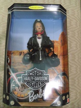 Harley - Davidson Ltd Ed 1998 Brunette Barbie Doll 22256 Nib By Mattel