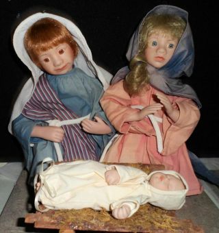 Austin Drake Nativity Porcelain Dolls Jesus Mary Joseph Christmas Holy Night 93