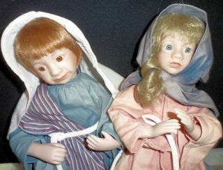 Austin Drake Nativity Porcelain Dolls Jesus Mary Joseph Christmas Holy Night 93 2