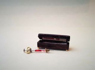 Dollhouse Miniature Ericka Van Horn Syringe & Case 1/12th Scale Witch