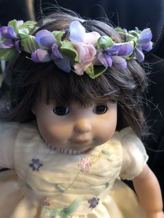 American Girl Bitty Baby Doll Brown Hair And Brown Eyes In Garden Fariy Dress 3