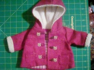 American Girl Bitty Baby Toggle Coat Berry Harvest Teddy Bear Winter Jacket