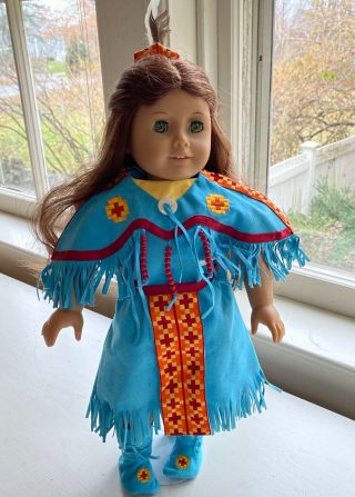 American Girl Kaya Retired Blue Complete Pow Wow Outfit