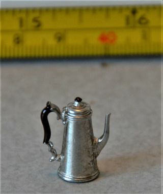 Williamsburg Steiff Pewter With Wood Handle Miniature Coffee Pot 1:12