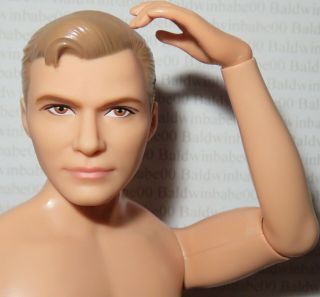 (d44) Nude Ken Star Trek Captain Kirk William Shatner Articulated Doll For Ooak