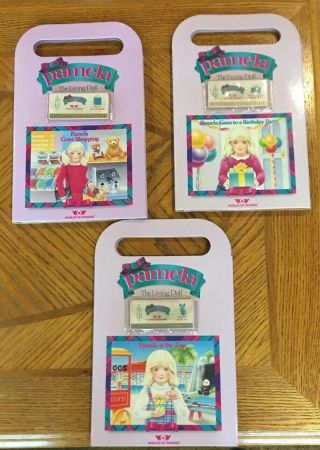 Vintage Set Of Three Pamela The Living Doll Voice Card & Sticker Books