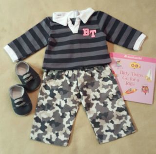 Retired American Girl 2011 Bitty Twin Boy Cameo Outfit With Book