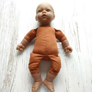 Berenguer Baby Doll African American Soft Body 15 " Curled Hands Dark Hair