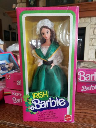 1983 Mattel Barbie Dolls Of The World Irish Doll Never Removed From Box