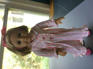 American Girl Kit Striped Nightgown,  Pink Slippers,  Headband,  Complete Set