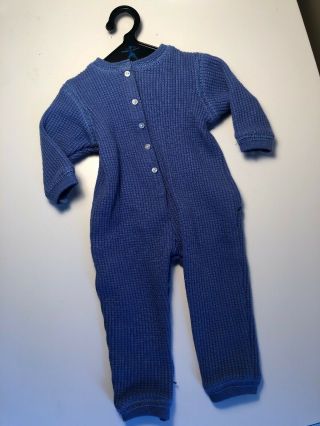 American Girl Doll Pleasant Company Blue Union Suit Thermal Pajamas One Piece