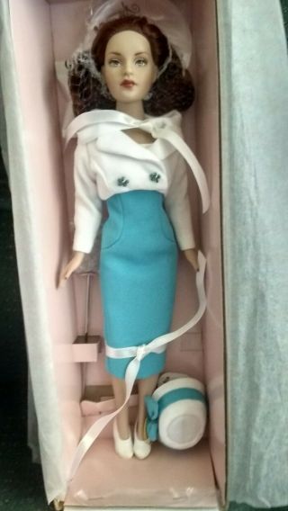 10 " Redhead Tiny Kitty Collier Blue/white Suit Hat Tonner Hat Heels Box Stand