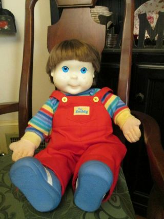 Hasbro My Buddy Doll 1985 21 " Red Overalls Brown Hair Blue Eyes