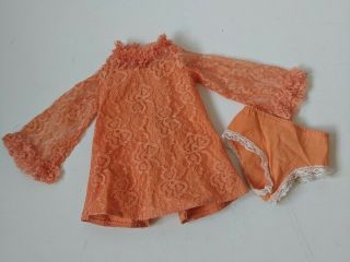 Ideal Crissy Orange Lace Dress And Panties
