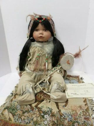Duck House Heirloom Porcelain Native American Doll Kaya Numbered 21 " With