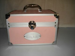 American Girl Bitty Baby Pink Hard Case Storage Trunk W Silver Handle Retired