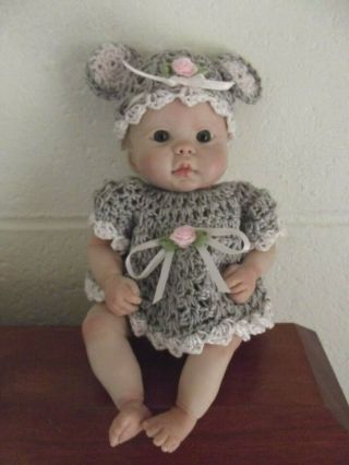 Adorable Ooak Polymer Clay Baby Doll With Bonus Extra Clothing