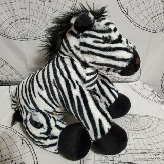 Build A Bear Zebra 12 " Black White Plush