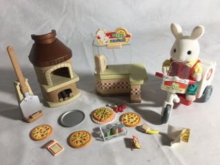 Calico Critters/sylvanian Families Pizza Restaurant With Delivery Driver