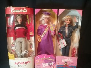 Barbie Dolls Chuck E Cheese Campbell ' s Soup And Graduation Barbie 3