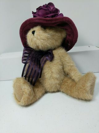 Boyds Bears Jeaninie De Bearvoire 2003 10” Plush W/purple Velour Hat With Tag
