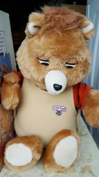 1985 Vintage Teddy Ruxpin toy Bear only with Box and instructions 2