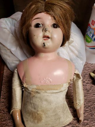 Vintage Tin Minerva Doll Germany In Need Of Love