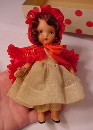 Nancy Ann Storybook Doll Little Red Riding Hood 116 W/ Wrist Tag & Box