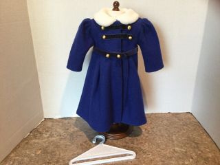 American Girl Doll Caroline Abbott Blue Winter Coat With Hanger