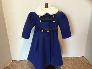 American Girl Doll Caroline Abbott Blue Winter Coat With Hanger 2