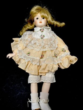 Collectible Vintage Victorian Style Lady Porcelain Doll 15” White Shoes