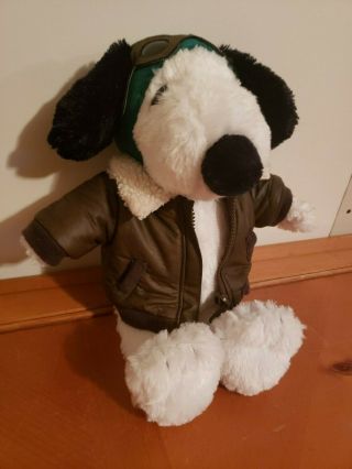 Build A Bear Snoopy Peanuts Flying Ace Aviator Plush Ears Move Plays Music Video