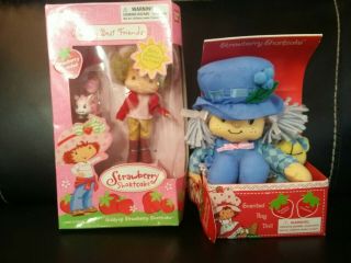 Giddyup Strawberry Shortcake Doll Bandai & Bluberry Muffin Rag Doll