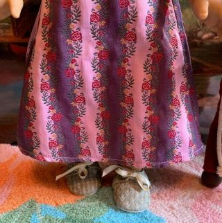 American Girl Caroline ' s Purple/Pink Brocade Holiday Gown/ Pleasant Co.  Shoes EUC 2