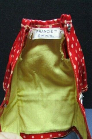Vintage Barbie Francie Polka Dots In Rain drops1965 Red White Raincoat 2