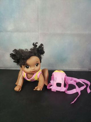 Hasbro Baby Alive Go Bye - Bye Black African American 2016 Doll Talks Crawls