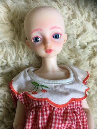 Red White Gingham Summer Dress W/ Cherry Details Fits 1:4 Msd Bjd Doll