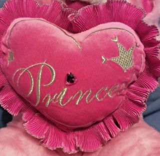 2009 Dan Dee Collectible Large Pink Plush Bear W/ PRINCESS Pillow 18 