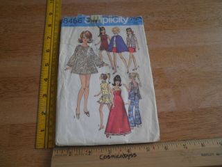 Barbie 11.  5 " Maddie Mod Doll Simplicity 8466 Doll Sewing Patterns 1960s