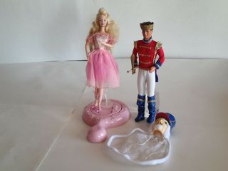 Nutcracker Barbie & Ken Dolls 2001 Mattel Caucasian,  Christmas Clara Prince Eric