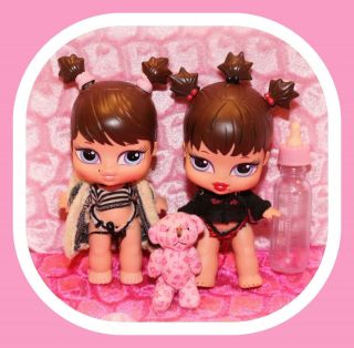 ❤️bratz Babyz Twinz Roxxi And Phoebe 5 " Doll Baby Twiins Twins Sugar Spice Lot❤️