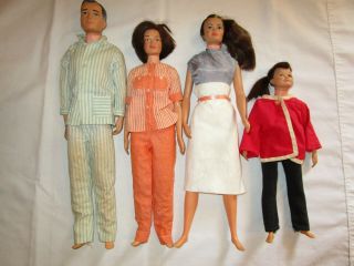 4 Remco Littlechap Family Dolls 1963 Dr John Lisa Judy Libby Some Tagged Clothes