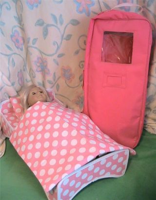 Badger Basket Doll Carrier / Case With Travel Bed & Bedding For 18 Inch Dolls