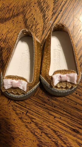 American Girl Doll Sparkle Spotlight Glitter Shoes Flats Euc Shoes Only