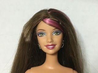 Barbie Fashionistas Sassy Teresa Doll Jointed Brunette Pink Streak Hair 1st Wave