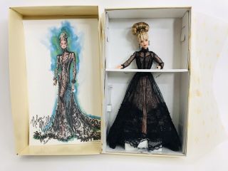 Nolan Miller Sheer Illusion 1998 Barbie Doll With Signed Lithograph Watercolor