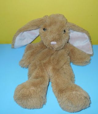 15 " Babw Build A Bear Soft Brown Shimmer Bunny Rabbit Pink Nose & Ears Unstuffed